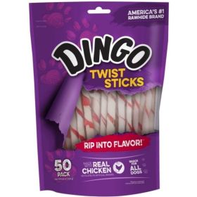 Dingo Twist Sticks Chicken in the Middle Rwhd Chews - 50 Pack