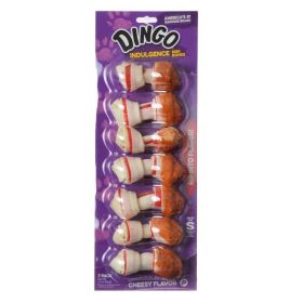 Dingo Indulgence Cheese Flvr Meat & Rwhd Chews 2.5" Bones