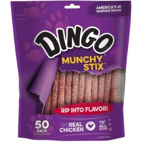 Dingo Munchy Stix Chicken & Rwhd Chews - 50 Pack - 5" Sticks