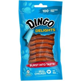 Dingo Delights 100% Rawhide Free Treats with Chicken - 9 ct