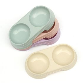 pet double bowl dog bowl dogs drinking eating dual-use bowl (colour: Blue)