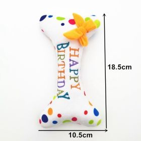 Dog plush toys; pets gnawing bones; sounding toys; teeth cleaning (colour: Embroidered bone)