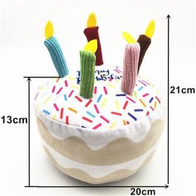 Dog plush toys; pets gnawing bones; sounding toys; teeth cleaning (colour: Big cake)
