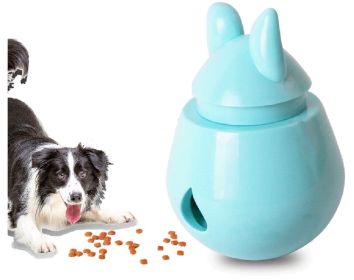Pet Tumbler Food Interactive Puzzle Bite Resistant Training Toy (Color: Blue)