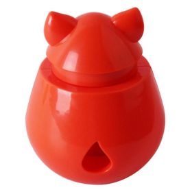 Pet Tumbler Food Interactive Puzzle Bite Resistant Training Toy (Color: Red)
