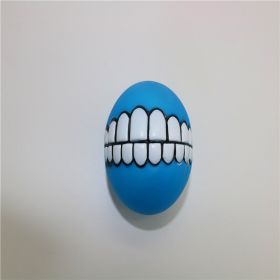 Pet Squeaky Ball Interactive Aggressive Chewers Toy (Color: Blue)