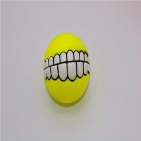 Pet Squeaky Ball Interactive Aggressive Chewers Toy (Color: Yellow)