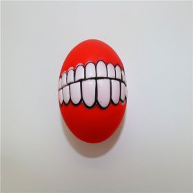 Pet Squeaky Ball Interactive Aggressive Chewers Toy (Color: Red)