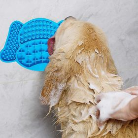 Lick Mat for Dogs Slow Feeder Bowl, Pet Lick Mat for Anxiety, Use in Shower & Bath with Suction Cup (Color: Blue)