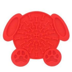 Dog Lick Mat for Anxiety Dog Lick Pad Feeder Lick Mat Wall-Mount Alternative for Slow Feeders (Color: Red)