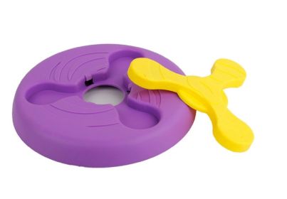 Pet Flying Disc Toy Dog Flying Saucer Indestructible Training Toy Interactive Toy (Color: purple)