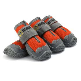 Non-Skid Booties Non-Slip with 3m Reflective Strap S to L Size (Color: Orange)