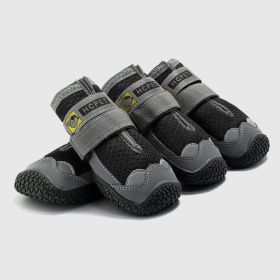 Non-Skid Booties Non-Slip with 3m Reflective Strap S to L Size (Color: Black)
