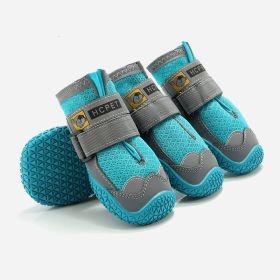 Non-Skid Booties Non-Slip with 3m Reflective Strap S to L Size (Color: Blue)