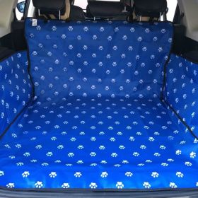 Pet Carriers Dog Car Seat Cover Trunk Mat Cover Protector (Color: Blue)