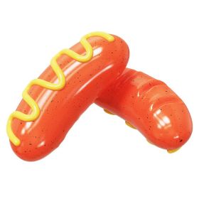 Sausage Dog Chew Toothbrush Squeaky Interactive Toy for Small Medium Large (Color: 2 pieces)