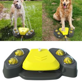 Dog Sprinkler Canine Water Easy Paw Activated 2 Aqua Outlet Modes Hose Dispenser (Color: Yellow)