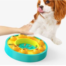 Dog Pets Puzzle Toys Slow Feeder Increases Puppy IQ Food Dispenser Slow Eating (Color: Lake Blue Roulette)