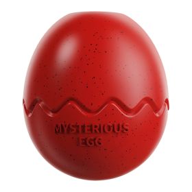 Large Dog Toy Dinosaur Eggs Slow Feeder Chew Release Anxiety Pet Teeth Cleaning (Color: Red)