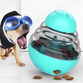 Dog Toys Food Ball Food Dispenser Slow Feed Pet Tumbler Dogs Puzzle Toys (Color: Blue)