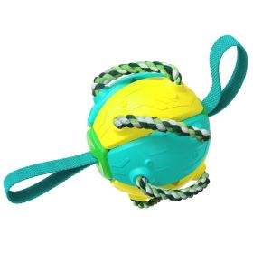 Dog Soccer Ball Interactive Pet Toys Ball Molar Toy Outdoor Training Ball (Color: Yellow)