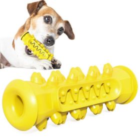 Dog Molar Toothbrush Toys Chew Safe Dental Care Soft Pet Cleaning toy (Color: Basic Yellow)