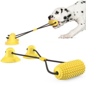 Pet Dog Toy Interactive Rubber Balls for Small Large Dogs Chewing Dog Food Ball (Color: Double sucker)