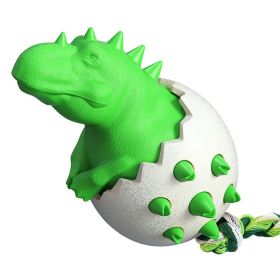 Dog Molar Stick Pet Bite-Resistant Interactive Puzzle Cleaning Teeth Fun Dinosaur Egg Toy (Color: Green)