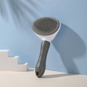 Pet Comb Stainless Steel Needle Comb Dog Hair Removal Floating Hair Cleaning Brush (Color: Gray)
