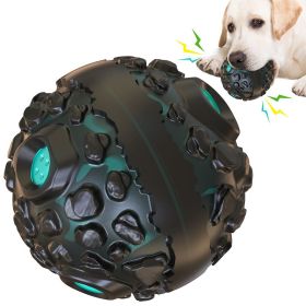 Paw Partner Dog Ball Toy Squeaky Giggle Ball For Aggressive Chewers Indestructible (Color: Black Blue)