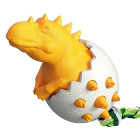 Dog Molar Stick Pet Bite-Resistant Interactive Puzzle Cleaning Teeth Fun Dinosaur Egg Toy (Color: Orange)