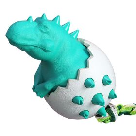 Dog Molar Stick Pet Bite-Resistant Interactive Puzzle Cleaning Teeth Fun Dinosaur Egg Toy (Color: Blue)