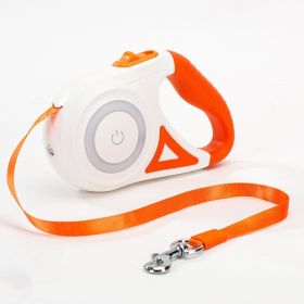Streamer Led Lights Dog Automatic Nylon Leads Premium Walking Leads Traction Rope (Color: Orange)
