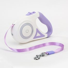 Streamer Led Lights Dog Automatic Nylon Leads Premium Walking Leads Traction Rope (Color: purple)