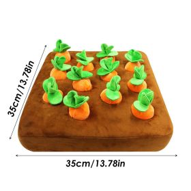 12 Plush Carrots Enrichment Dog Puzzle Toys Hide and Seek Carrot Farm Dog (Color: 12 Carrots 35x35cm)