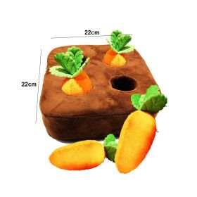 12 Plush Carrots Enrichment Dog Puzzle Toys Hide and Seek Carrot Farm Dog (Color: 4 Carrots 22x22cm)