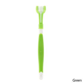 Three Sided Pet Toothbrush Cleaning Dog Brush Bad Breath Teeth Care Tool (Color: B01)