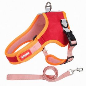 dog Harnesses and dog leash set; Vest Style Dog Chest Back (colour: red)