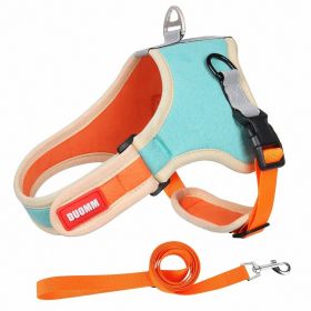 dog Harnesses and dog leash set; Vest Style Dog Chest Back (colour: Green)