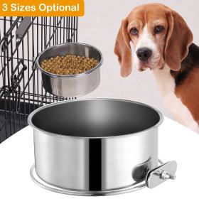 Stainless Steel Dog Bowl Pets Hanging Food Detachable Cage Bowl (size: M)