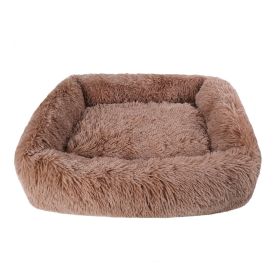 Soft Plush Orthopedic Pet Bed Mat Cushion for Small Large Dog (Color: brown)