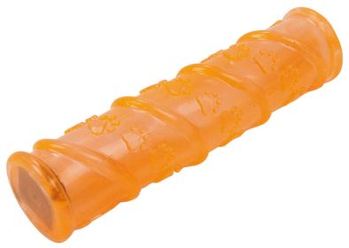 Pet Life 'Glow-Stick' LED Lighting Squeak and Chew Dog Toy (Color: Orange)