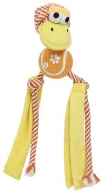 Pet Life 'Tennis Pawl' Rope Squeaker Crinkle Tennis Dog Toy (Color: Orange)