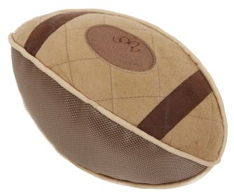 Pet Life Durable Oxford Nylon Squeaky Football Dog Toy (Color: Khaki)