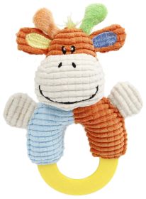Pet Life 'Ring-O-Round' Plush Squeaking Teething Puppy Toy (Color: Blue / Orange)