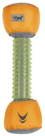 Pet Life 'Hoist-a-Fetch' Durable Nylon Rubber Floating Dental (Color: Green / Orange)