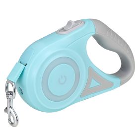 Retractable Extendable Dog Walking Leash with Flashlight Light, Waste Bag Dispenser (Color: Green)