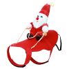 Costume Red for Dog Riding Santa Claus with Bell Clothes New Year Outfit Dress Up