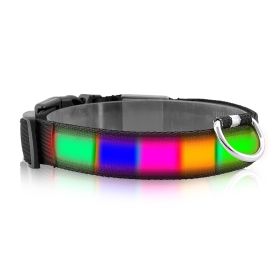 LED Dog Collar Rechargeable Safety Collar Night Safety Flashing Light up Collar (Color: Color)