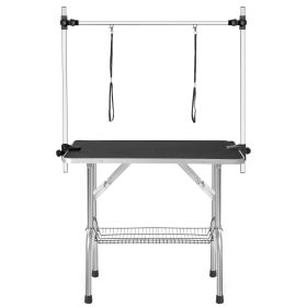 Professional Grooming Table Adjustable Heavy Duty Portable (Color: Black)